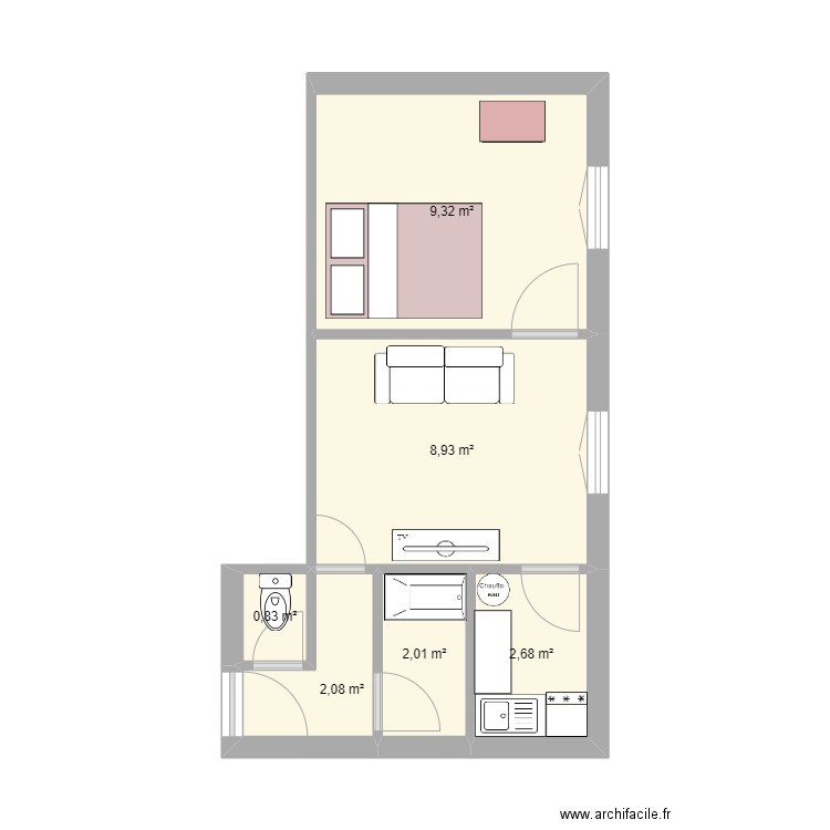 PLAN S1. Plan de 6 pièces et 26 m2