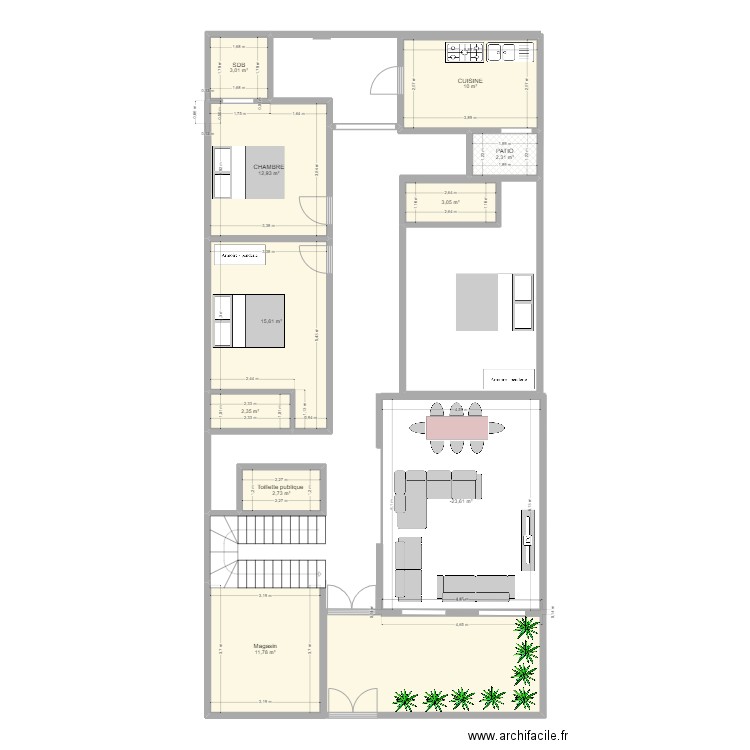 PLAN KAYAR. Plan de 10 pièces et 91 m2