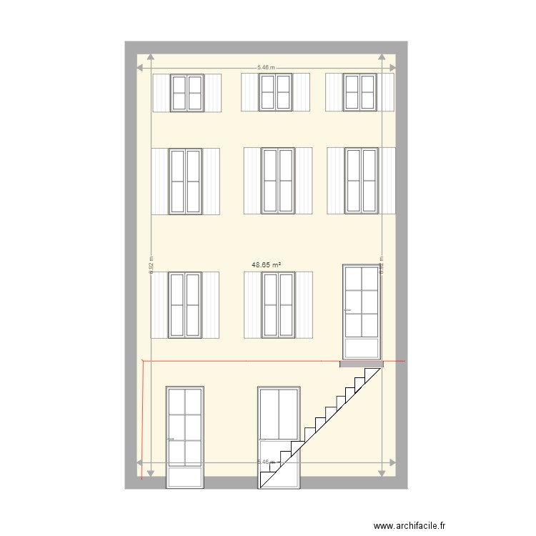 FACADE COUR AVANT V2. Plan de 0 pièce et 0 m2