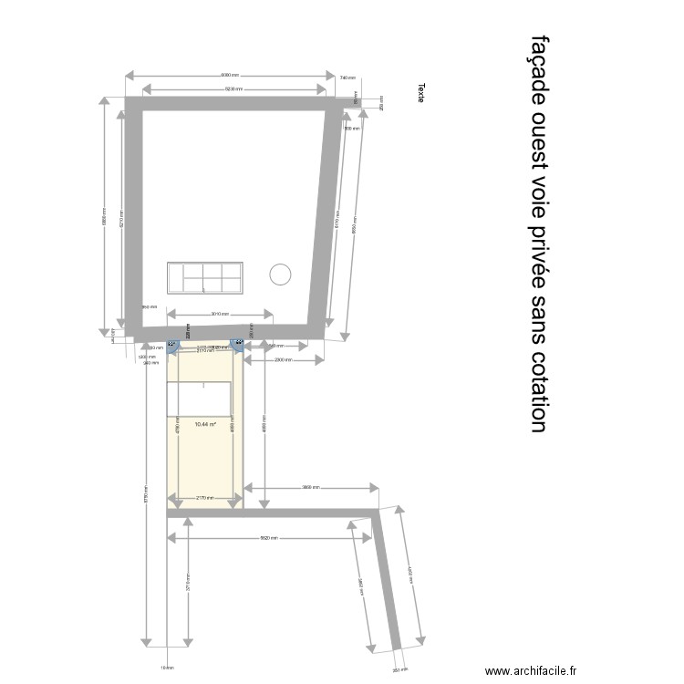 facade babord coté voie privée 20200104. Plan de 0 pièce et 0 m2