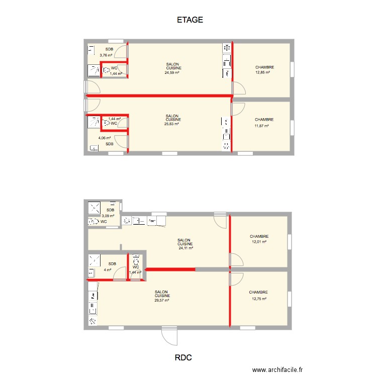 maison SCHNEIDER avec cotations MODIF 1. Plan de 0 pièce et 0 m2