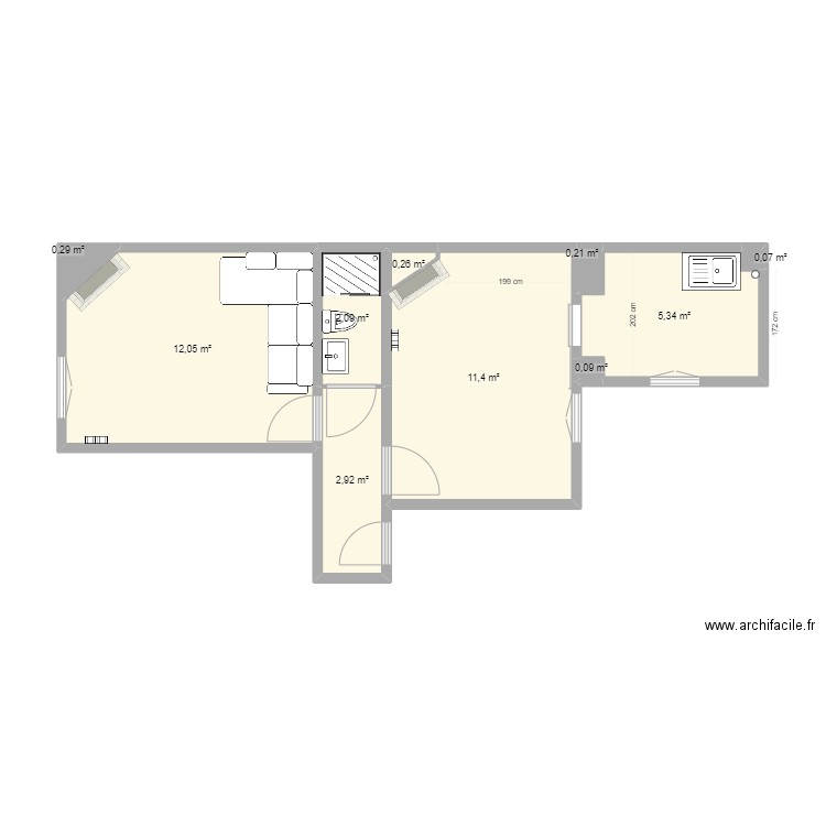 plan du 1er etage cote OK. Plan de 10 pièces et 35 m2