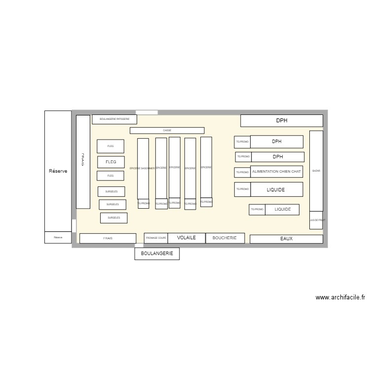 plan magasin. Plan de 0 pièce et 0 m2