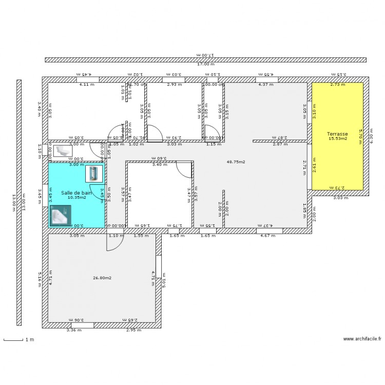 Maison avec terrasse - détail - fini 2. Plan de 0 pièce et 0 m2