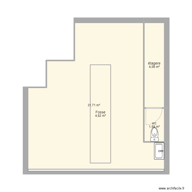 Garage La Mézière . Plan de 4 pièces et 47 m2