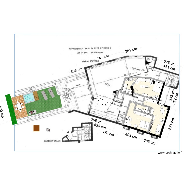 bonne taille ?. Plan de 5 pièces et 61 m2