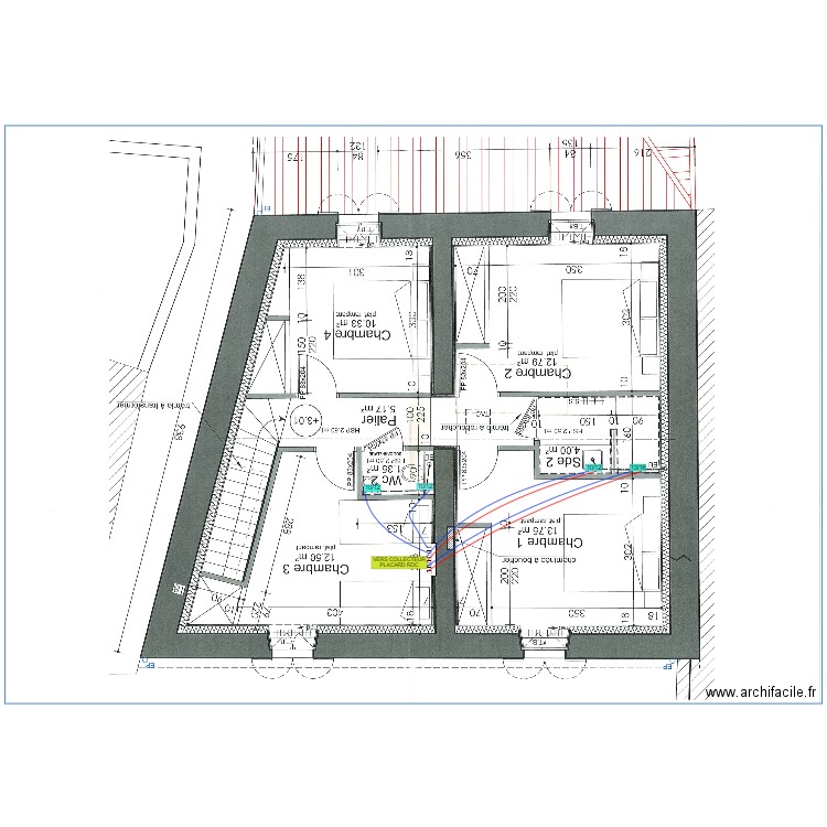 BERNIERE PLOMBERIE ETAGE. Plan de 0 pièce et 0 m2