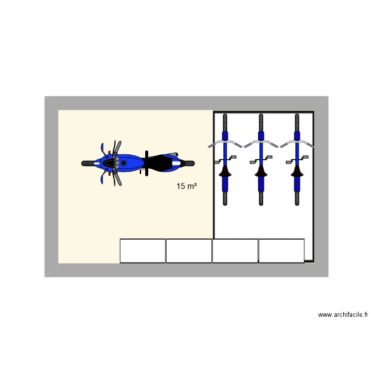 Garage 2. Plan de 1 pièce et 15 m2