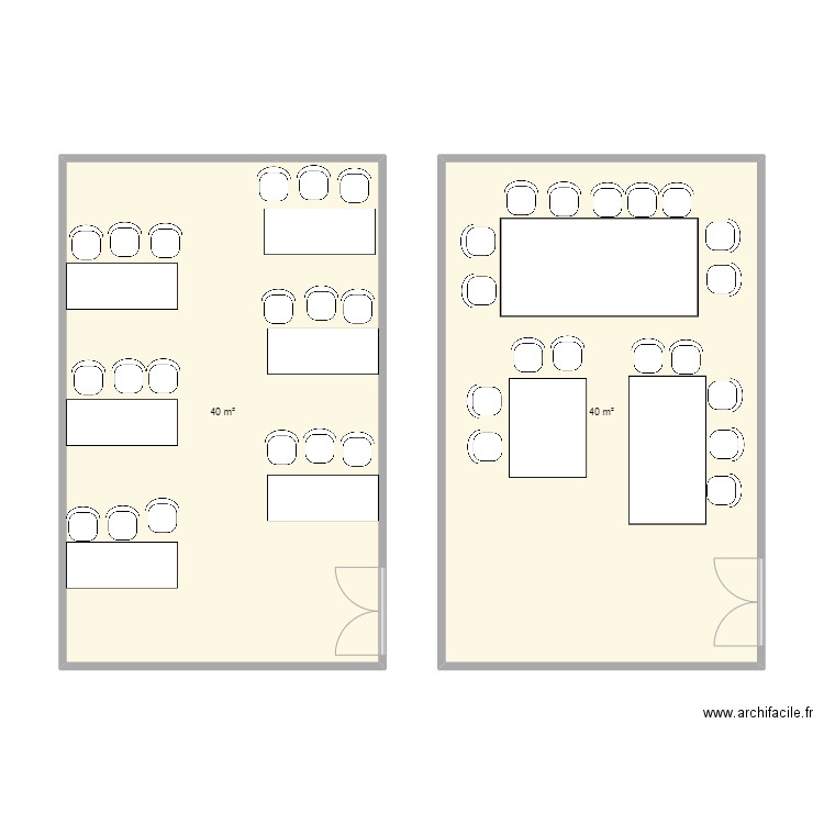 salle hibiscus caltrac academy . Plan de 2 pièces et 80 m2