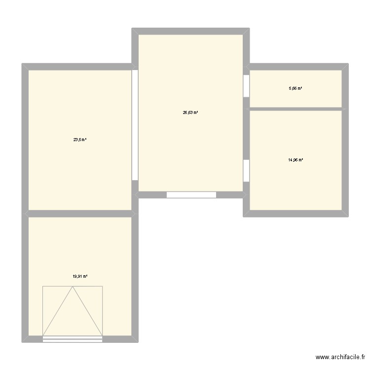 MAISON CATUTE. Plan de 5 pièces et 91 m2