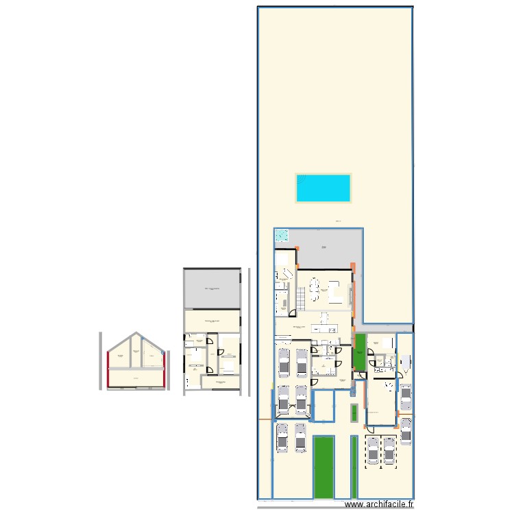 Plan villa 2. Plan de 37 pièces et 1886 m2