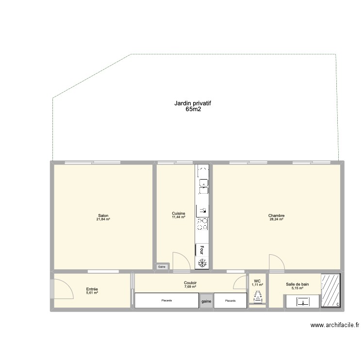 plan général. Plan de 14 pièces et 118 m2