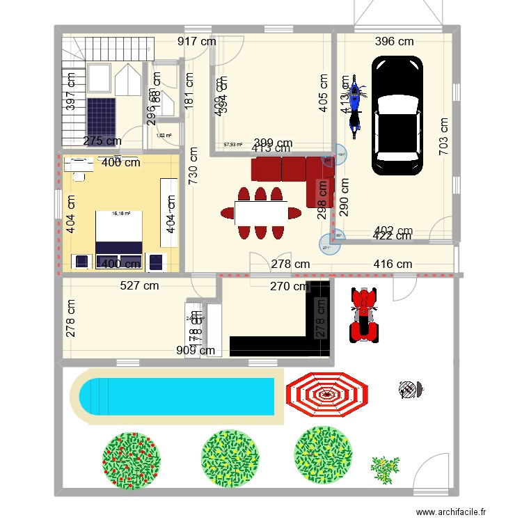 maison ik. Plan de 5 pièces et 128 m2