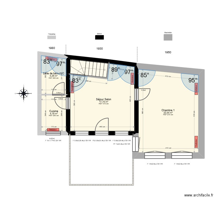 ML24018311 - GRANGE Raymond - Plan existant. Plan de 12 pièces et 128 m2