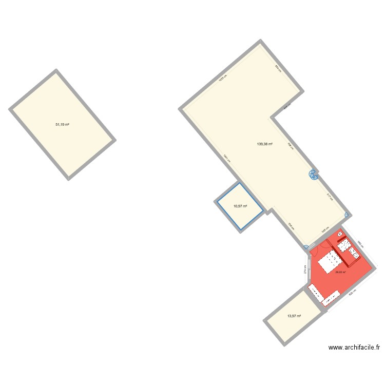 gaillac 3. Plan de 4 pièces et 216 m2