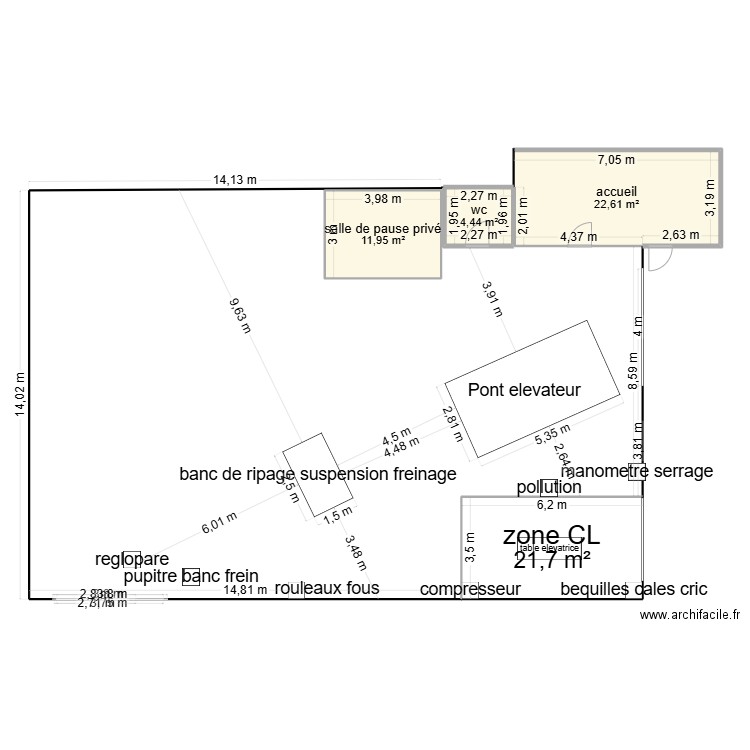 ct commequiers. Plan de 4 pièces et 61 m2