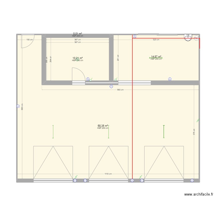 garage. Plan de 4 pièces et 93 m2