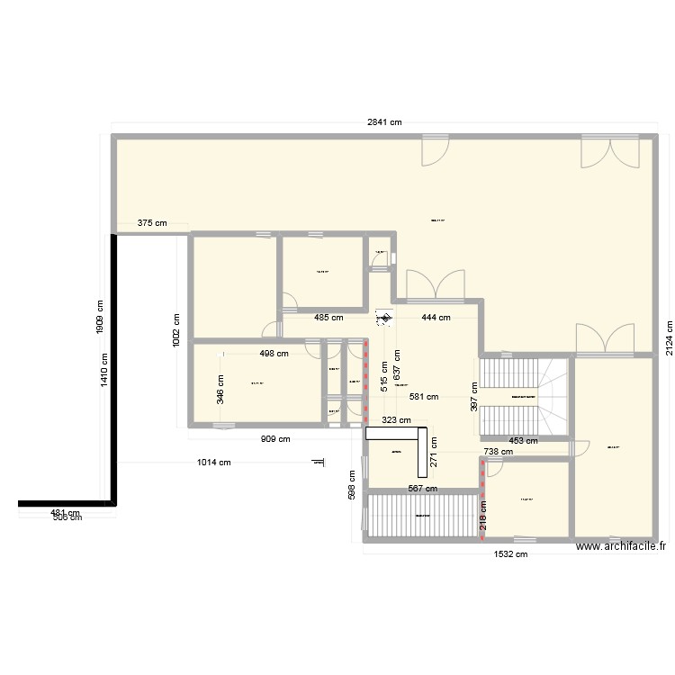 rechausse. Plan de 10 pièces et 437 m2