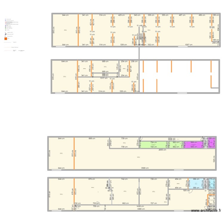 Nantes - sans murs. Plan de 27 pièces et 1187 m2