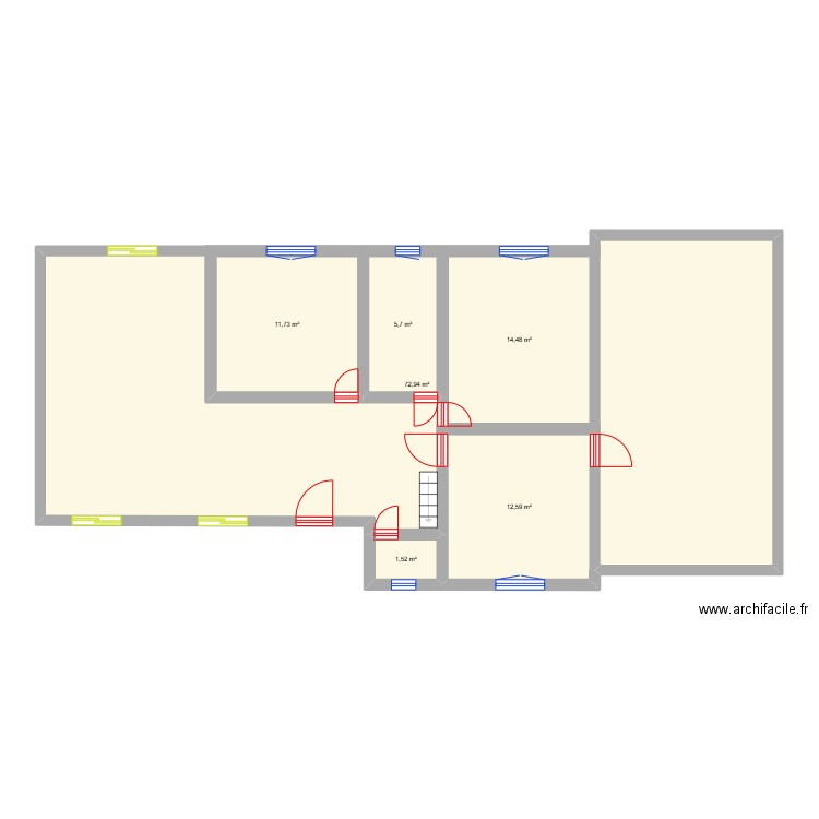 luis 13. Plan de 6 pièces et 159 m2