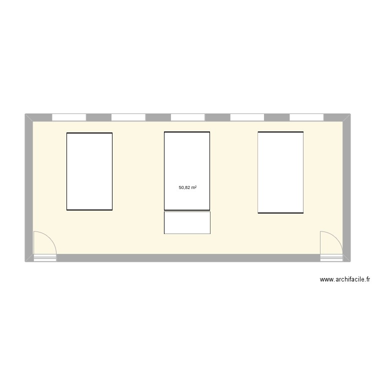 D302. Plan de 1 pièce et 51 m2