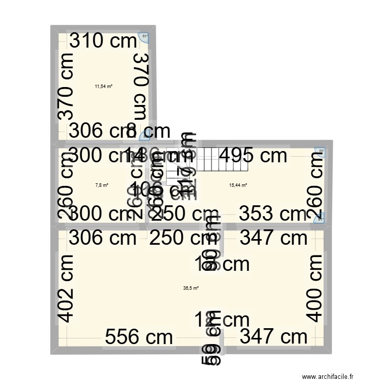 Franière. Plan de 4 pièces et 71 m2