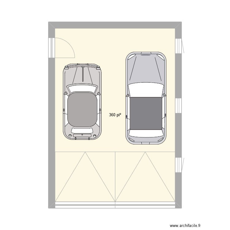 garage. Plan de 1 pièce et 33 m2