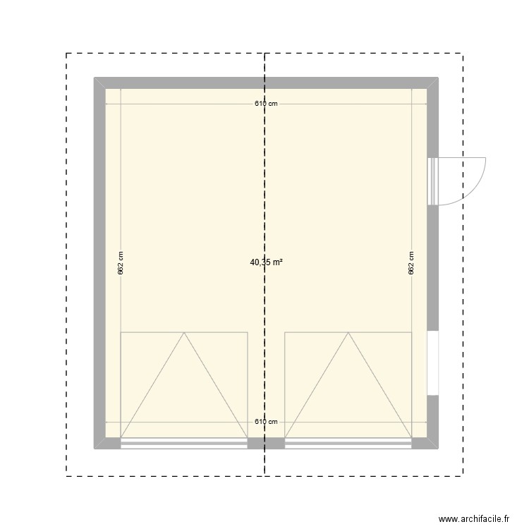 GARAGE. Plan de 1 pièce et 40 m2