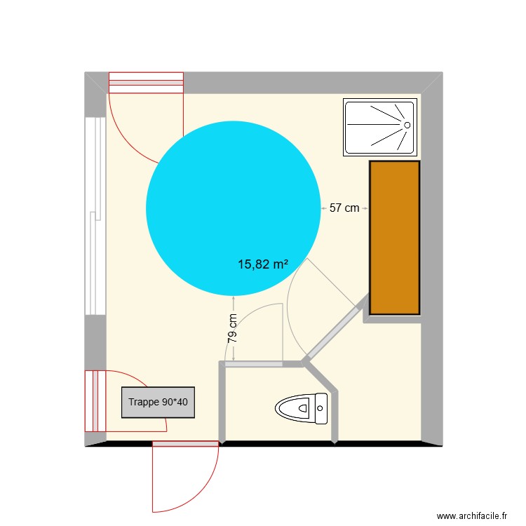 SPA  ter. Plan de 1 pièce et 16 m2