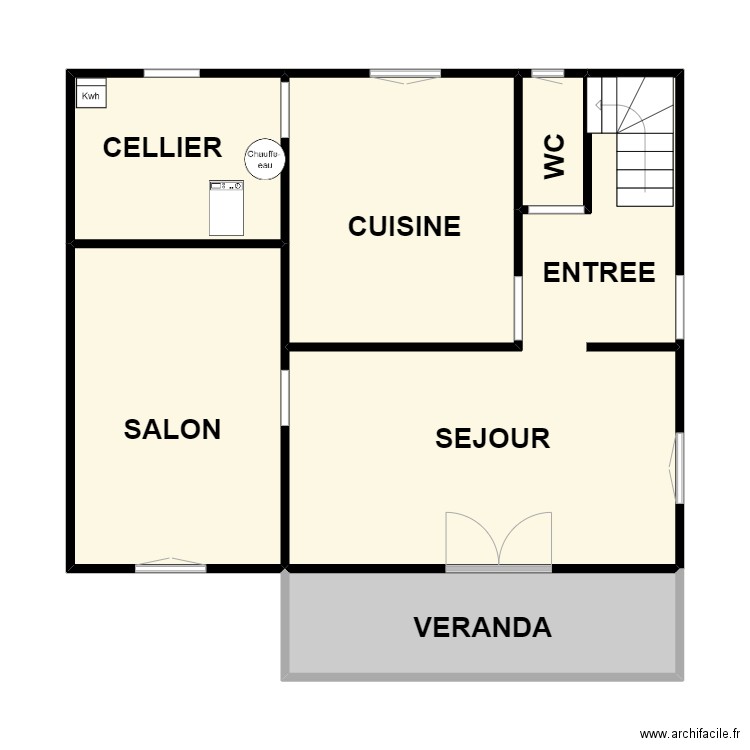 LANCHON RDC. Plan de 6 pièces et 65 m2