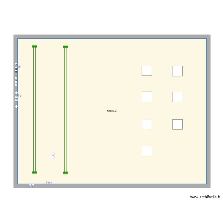 lampe. Plan de 1 pièce et 130 m2