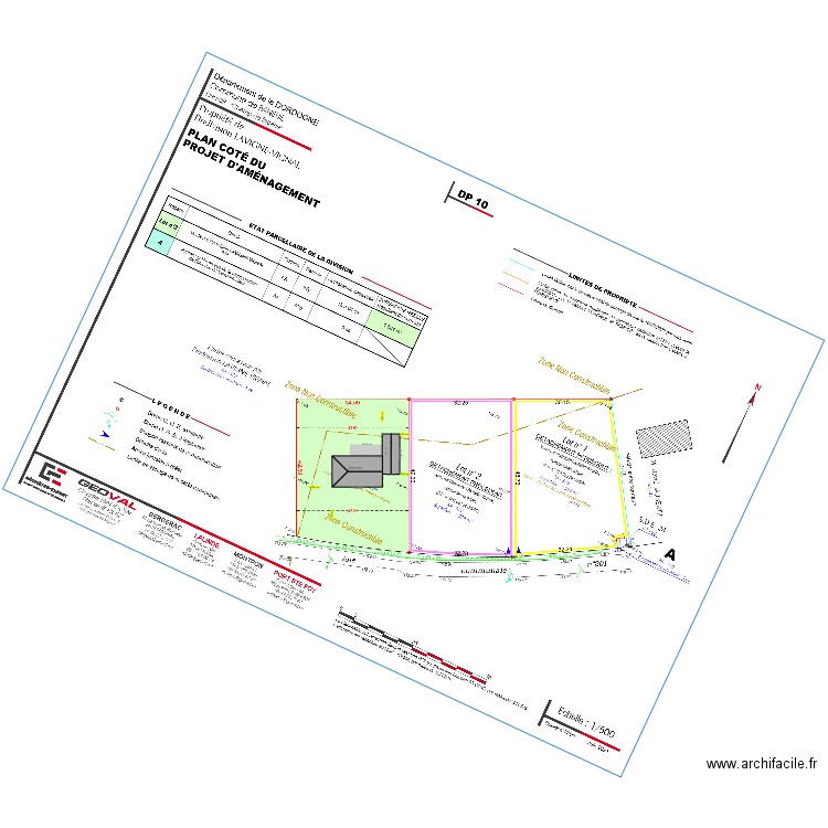 PLAN DE MASSE. Plan de 4 pièces et 221 m2