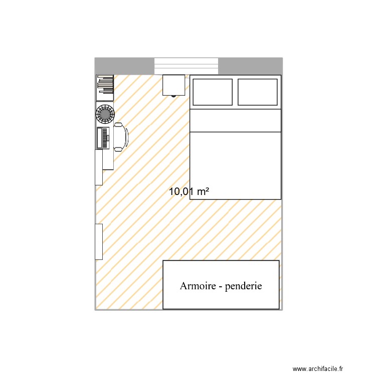 chambre liam. Plan de 1 pièce et 10 m2