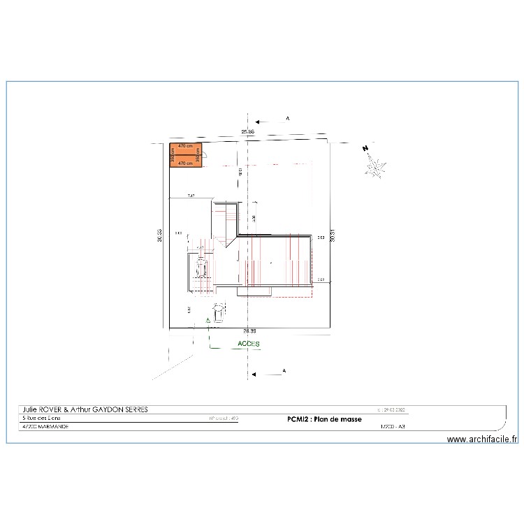 plan masse abri. Plan de 1 pièce et 16 m2