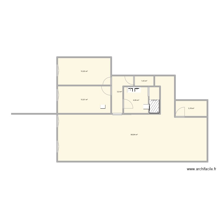 rdc cote. Plan de 8 pièces et 95 m2