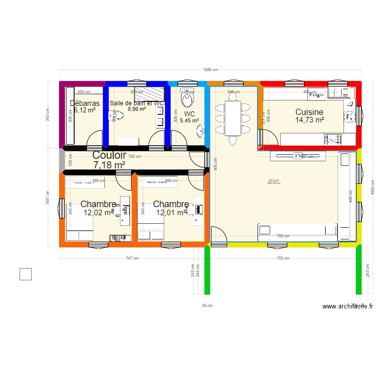 plan01. Plan de 8 pièces et 110 m2