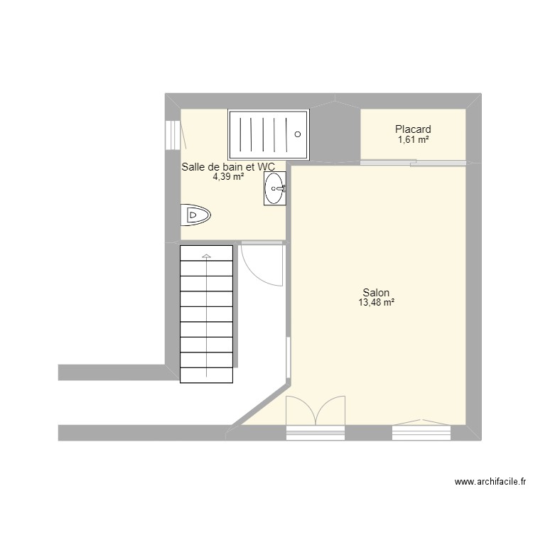 Albertini JP_Projet 1. Plan de 3 pièces et 19 m2