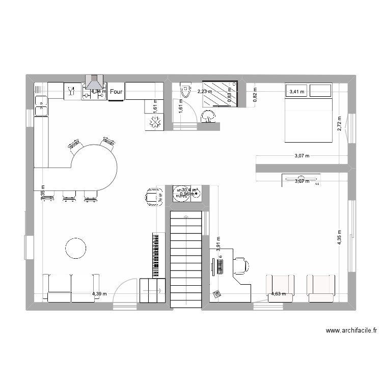 youpi la plage. Plan de 4 pièces et 145 m2