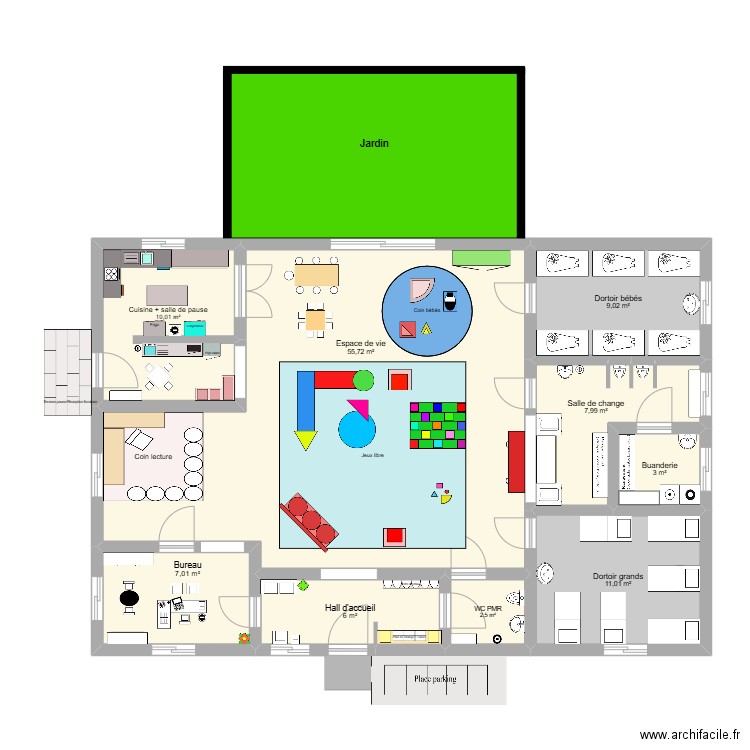 Plan 2 MC. Plan de 9 pièces et 112 m2