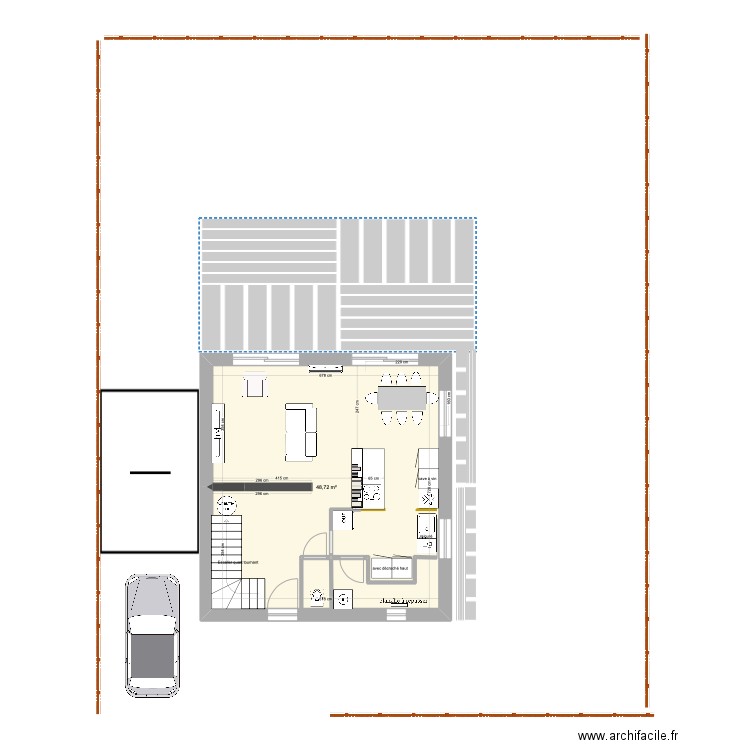 plan1rdc VERSION D. Plan de 1 pièce et 49 m2