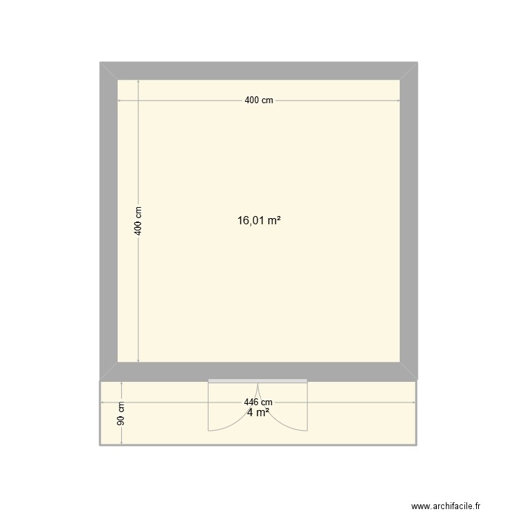 Abris de jardin. Plan de 2 pièces et 20 m2