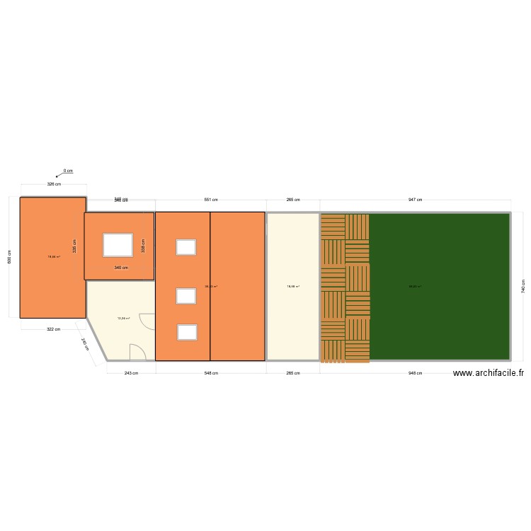 plan de masse. Plan de 5 pièces et 158 m2