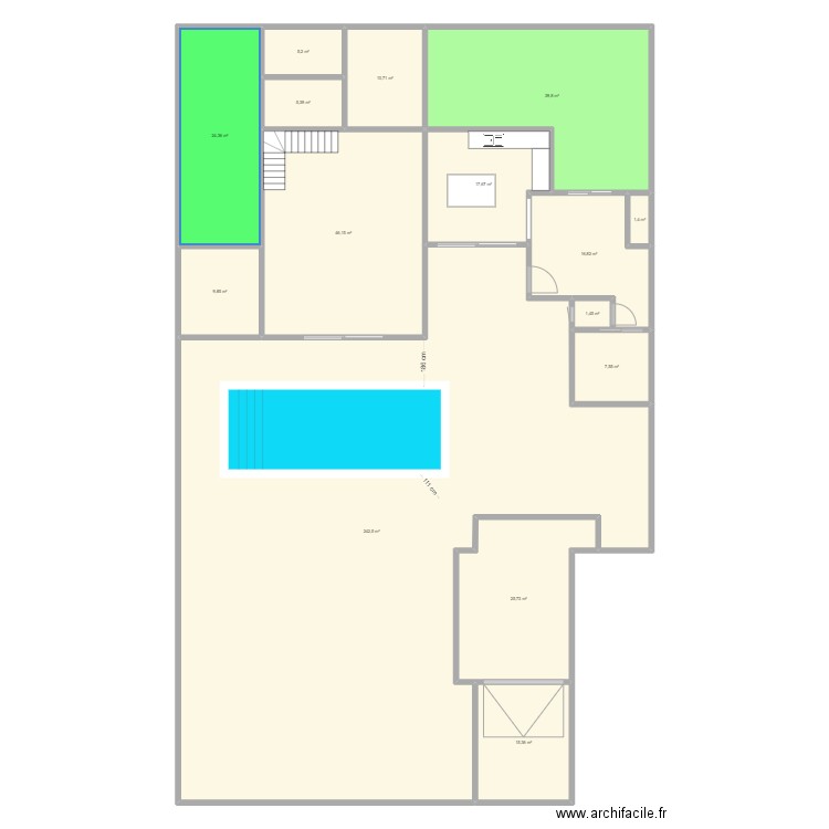 ble 1 étage. Plan de 15 pièces et 470 m2