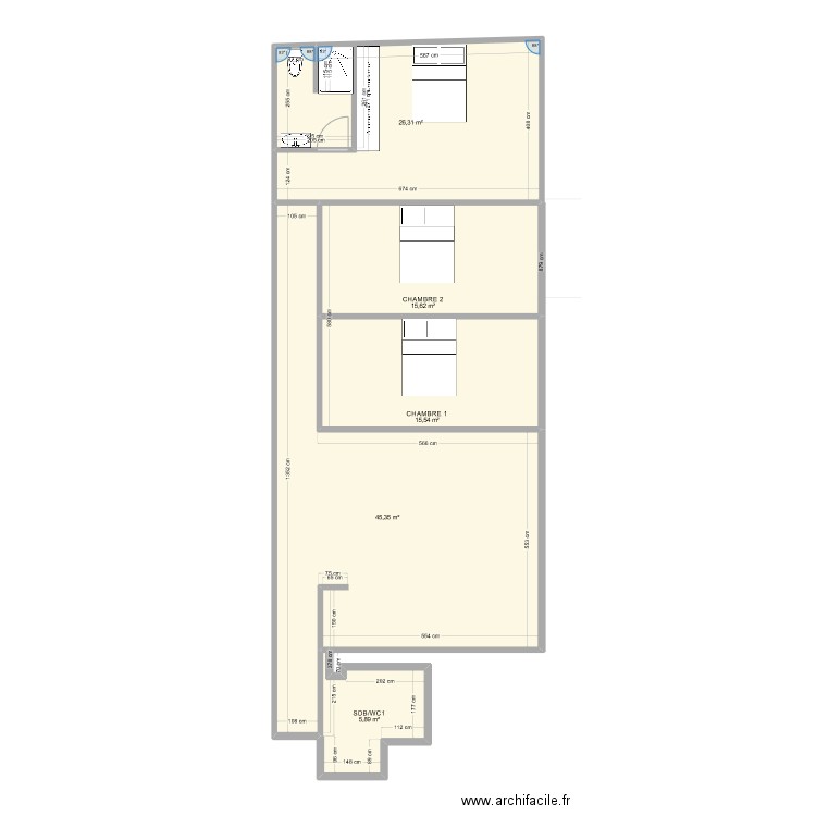 Imhaus V4. Plan de 5 pièces et 109 m2