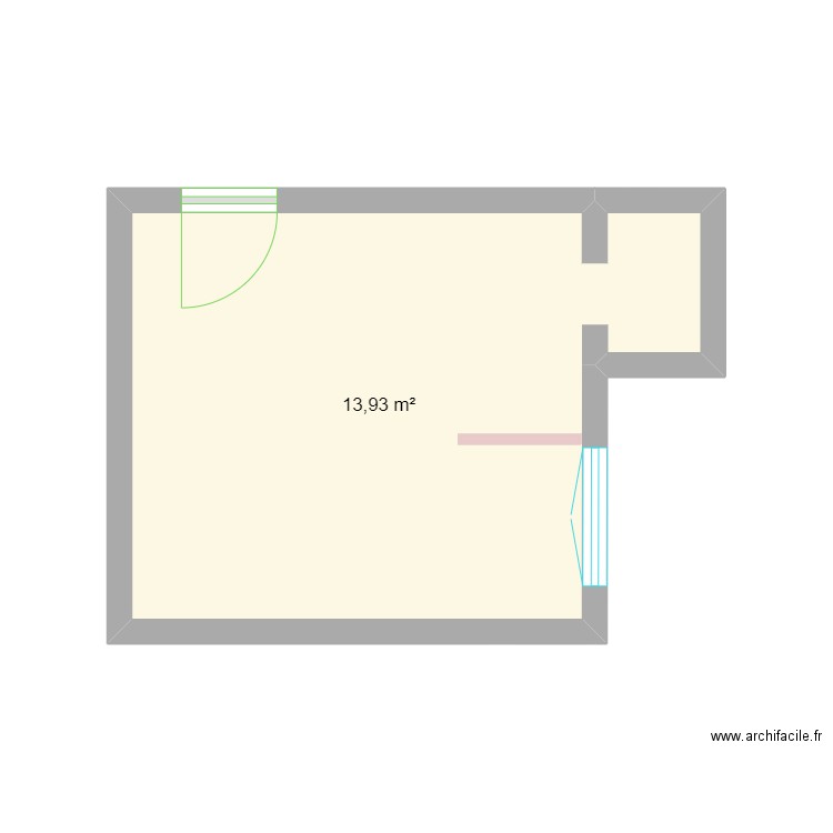 Sète studio 1. Plan de 1 pièce et 14 m2