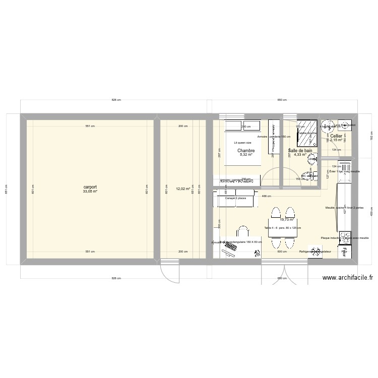 6x6 avec dépendance. Plan de 0 pièce et 0 m2