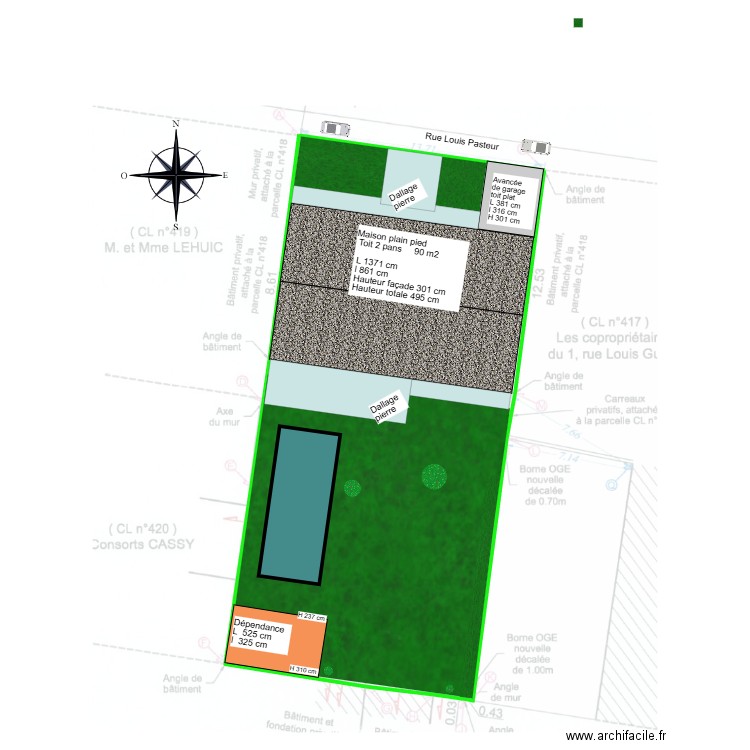 Plan de masse pour dp5 piscine. Plan de 0 pièce et 0 m2