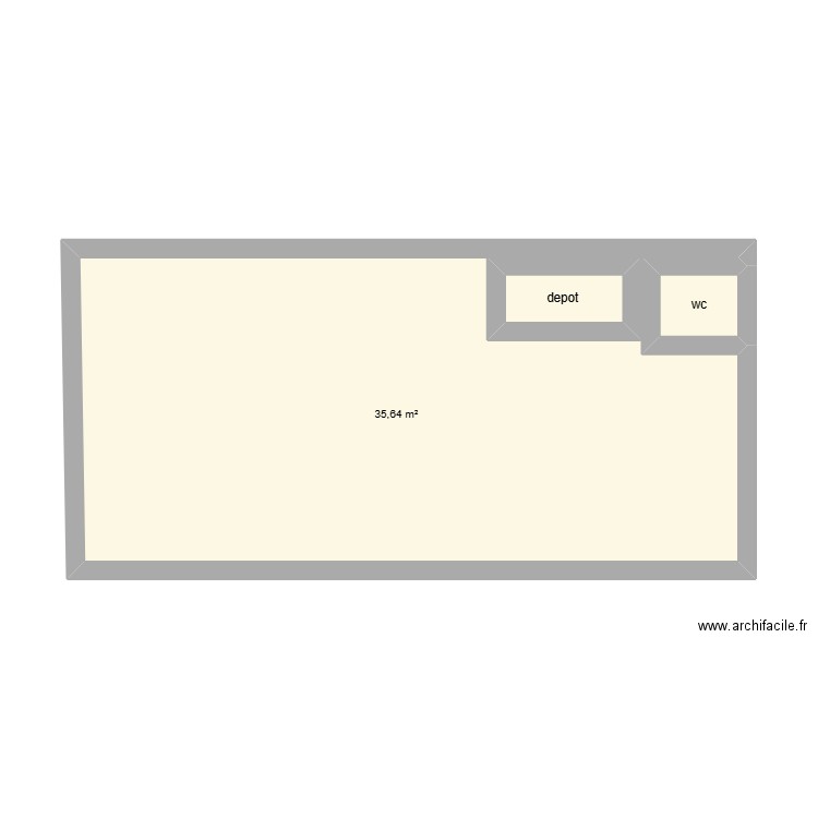 maison . Plan de 3 pièces et 40 m2