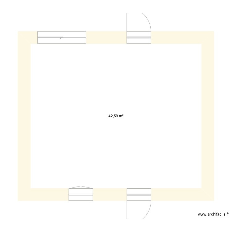 Ferme Rez. Plan de 1 pièce et 43 m2