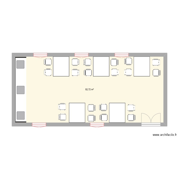 Atelier optique. Plan de 1 pièce et 53 m2